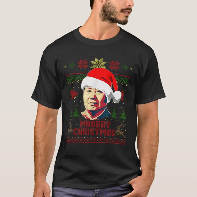Mao Zedong Funny Christmas T-Shirt (Vorderseite)