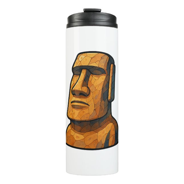 Maoi Stoic Statue Thermosbecher (Vorderseite)