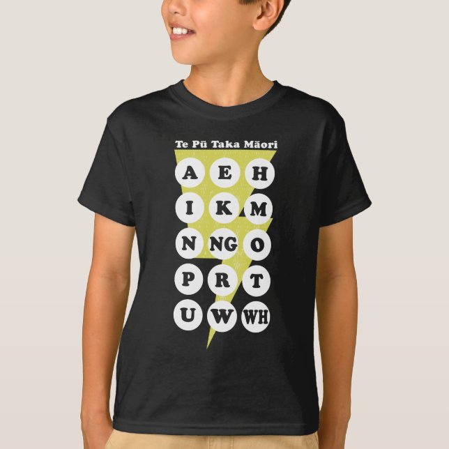 Maori Alphabet Learning the Reo T-Shirt (Vorderseite)