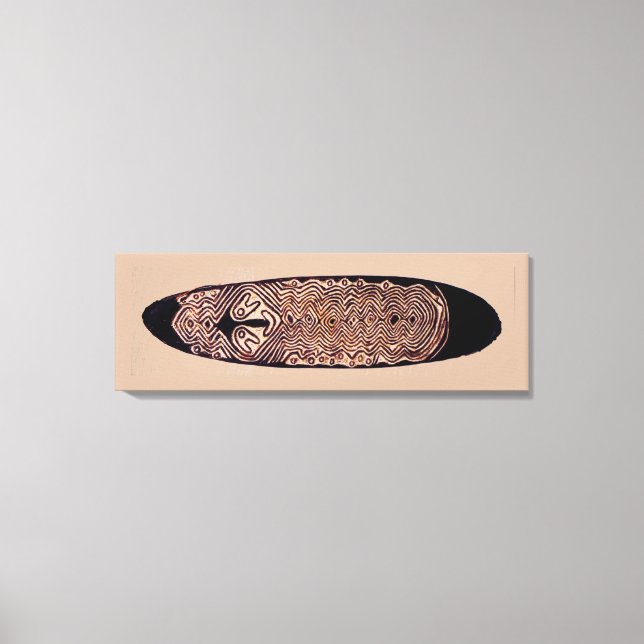 Maori Ancestor Tribal Schild Wrapped Canvas (Vorderseite)