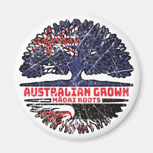 Maori Australian Australia Tree Roots Flag Magnet (Vorne)