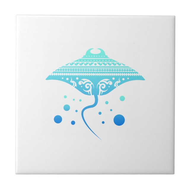 Maori- Batoidea Stingray-Stammes- Fliese (Vorderseite)