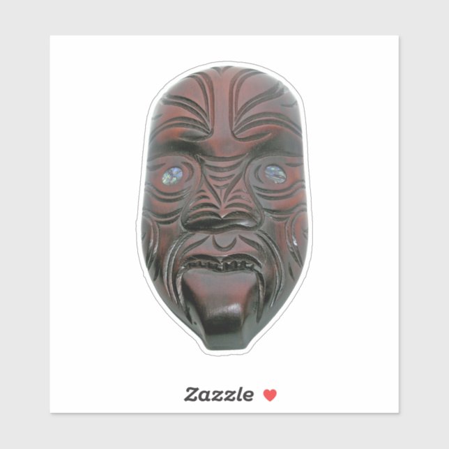 Maori Carved Mask Aufkleber (Blatt)
