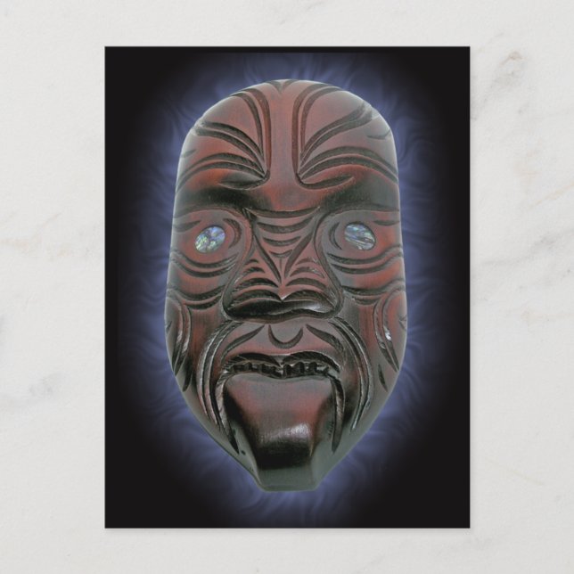 Maori Carved Mask - Postkarte (Vorderseite)