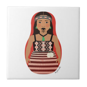 Maori Dancer Matryoshka Tile Fliese