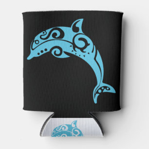 Maori- Delphin-Stammes- Tätowierungs-Blau - Dosenkühler