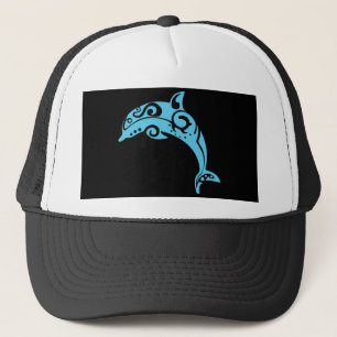Maori- Delphin-Stammes- Tätowierungs-Blau - Truckerkappe