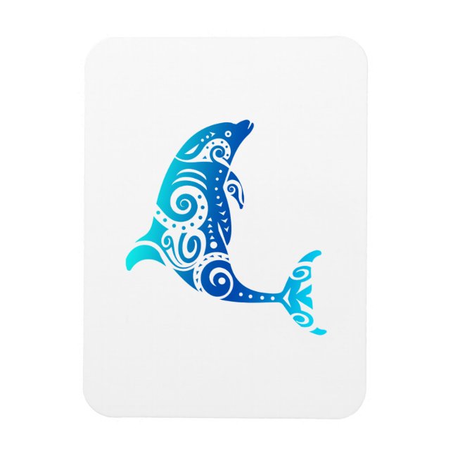 Maori Dolphin Polynesischer Stamm Tattoo Geschenk  Magnet (Vertikal)