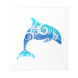 Maori Dolphin Polynesischer Stamm Tattoo Gift Notizblock