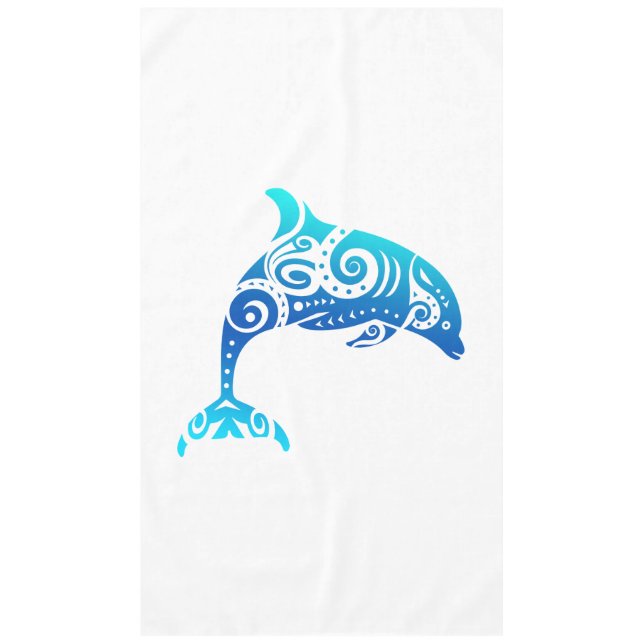Maori Dolphin Polynesischer Stamm Tattoo Gift Tischdecke (Vorderseite)