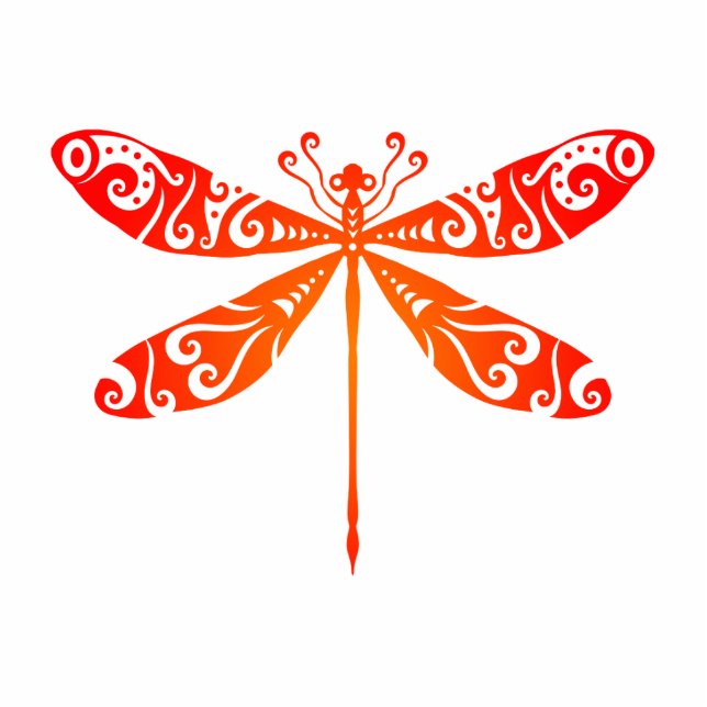 Maori Dragonfly Polynesischer Stamm Tattoo Geschen Freistehende Fotoskulptur (Vorne)