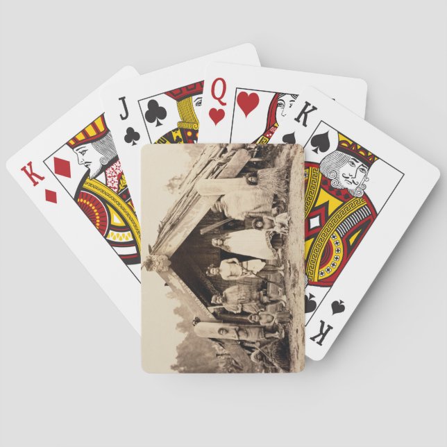 Maori- Familie, Neuseeland, c.1880s (Albumendruck) Spielkarten (Rückseite)