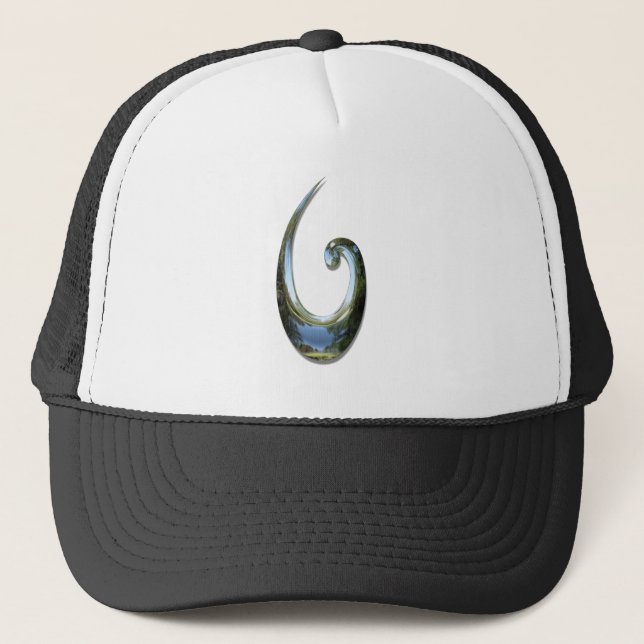 Maori Fish Hook - Chrome Truckerkappe (Vorderseite)