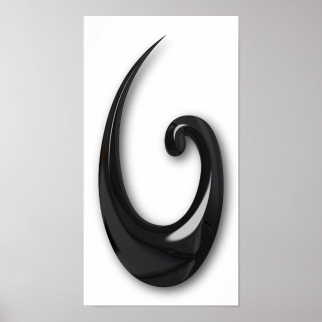 Maori-Fish Hook-obsidian Poster (Vorne)