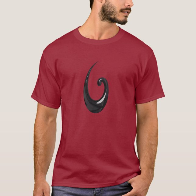 Maori-Fish Hook-obsidian T-Shirt (Vorderseite)