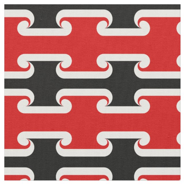 Maori Flag Fabric & Wave Modesport NZ/Rugby Stoff (Nahaufnahme)