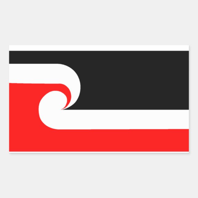 Maori Flag Rechteckiger Aufkleber (Vorderseite)