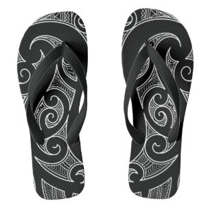 Maori ganz schwarz flip flops
