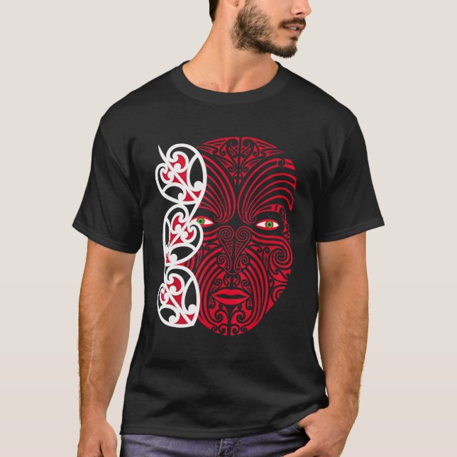 Maori-Gesicht T-Shirt (Vorderseite)