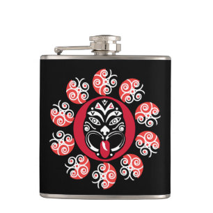 Maori Haka   Neuseeland   Nationale Kunst   Dekort Flachmann