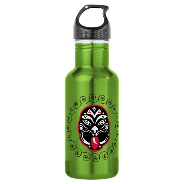Maori Haka | Neuseeland | Native Art | Dekoration Edelstahlflasche (Vorderseite)