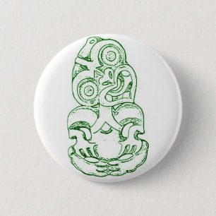 Maori- Hei-Tiki Skizze-Knopf Button