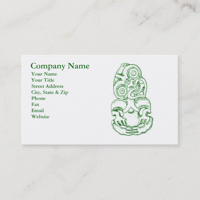 Maori- Hei-Tiki Skizze-Visitenkarte Visitenkarte (Vorderseite)