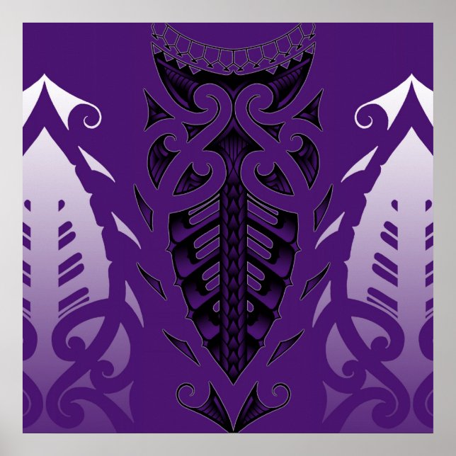 Maori inspirierte Tätowierkunst Poster (Vorne)