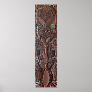 Maori Kahungunu Carving Print Poster