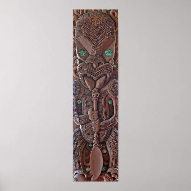 Maori Kahungunu Carving Print Poster (Vorne)