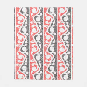 Maori Kowhaiwhai Marbled Pattern Fleecedecke