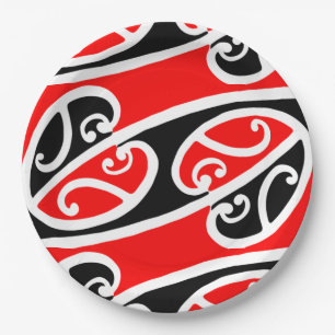 Maori- Kowhaiwhai Muster 2 Pappteller