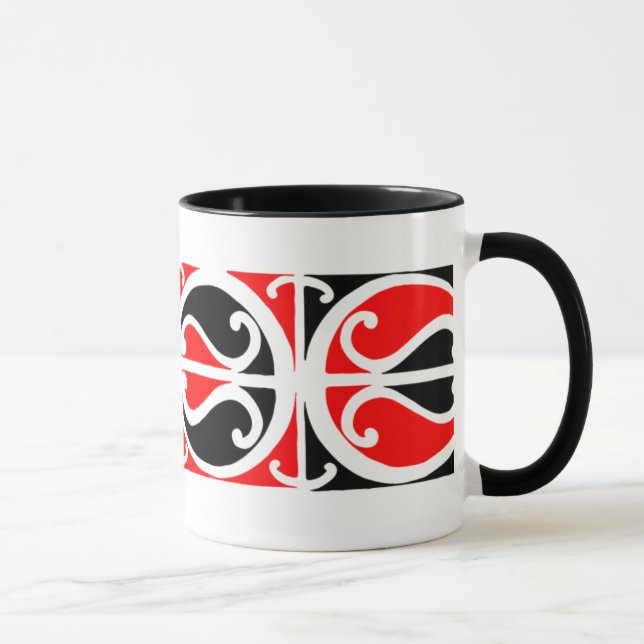 Maori- Kowhaiwhai Muster 3 - Tasse (Rechts)