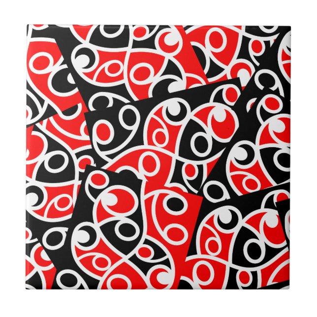 Maori Kowhaiwhai Tribal Neuseeland Fliese (Vorderseite)