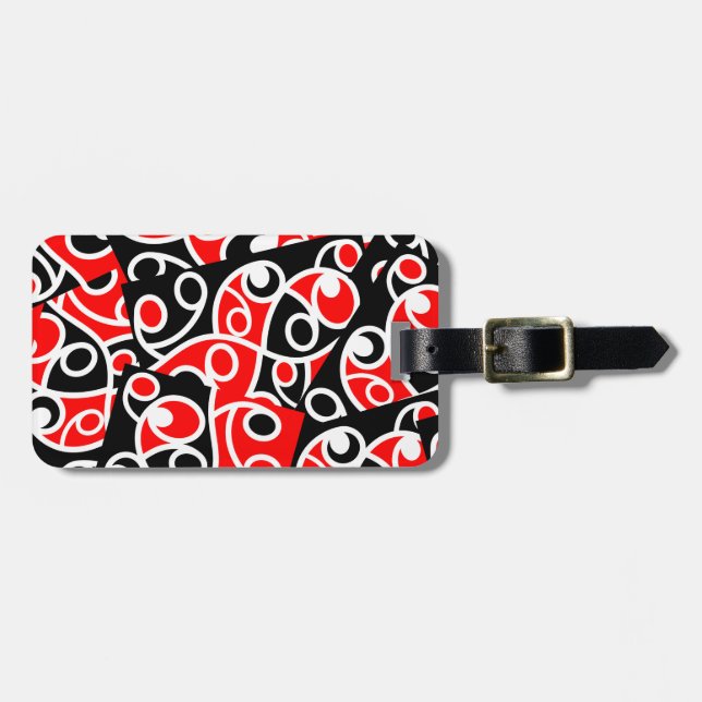 Maori Kowhaiwhai Tribal Neuseeland Gepäckanhänger (Vorderseite horizontal)