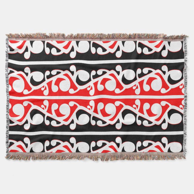 Maori Kowhaiwhai Tribal Pattern Decke (Vorderseite)