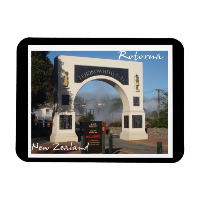 Maori lebendes Dorf Rotorua, Neuseeland Magnet (Horizontal)