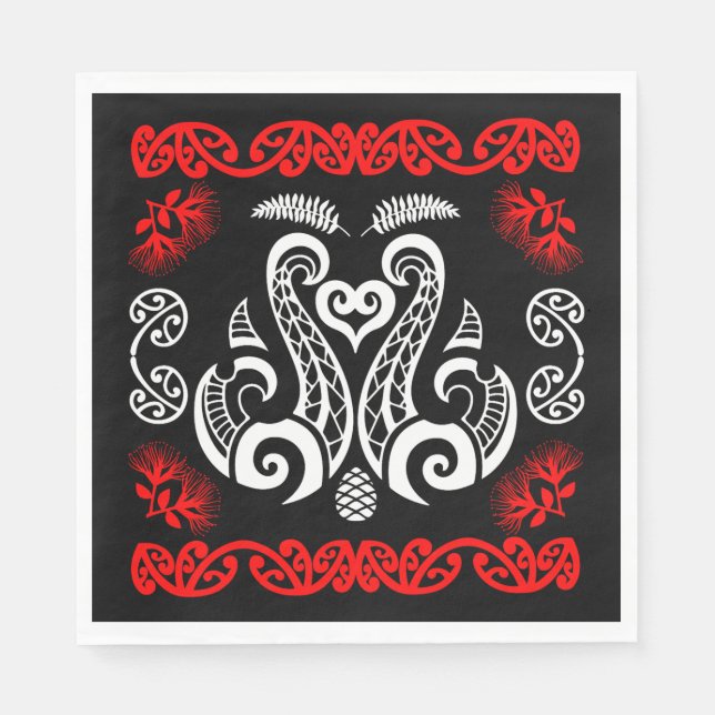 Māori Neuseeland-Kunst Serviette (Vorderseite)