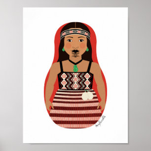 Māori, Neuseeländer Matrjoschka Poster