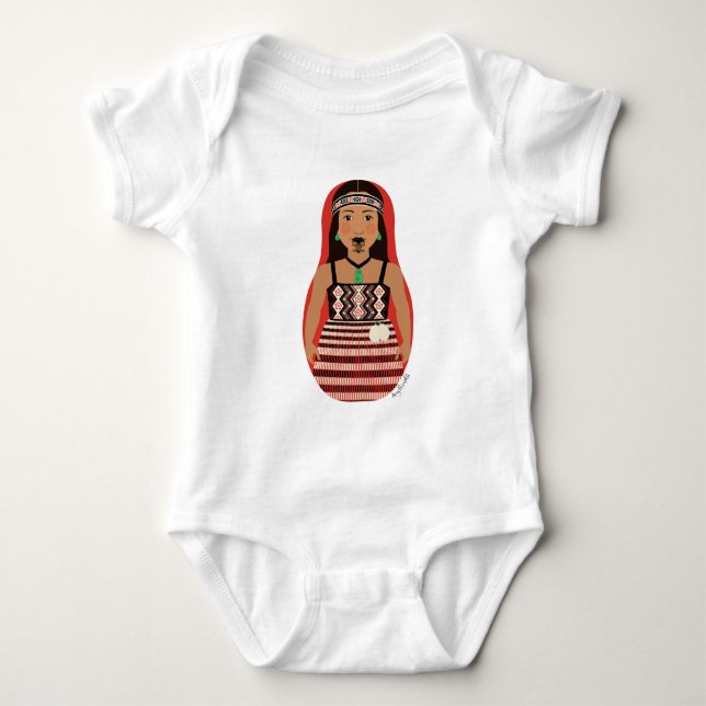 Māori, Neuseeländer Matryoshka Baby Bodysuit Strampler (Vorderseite)