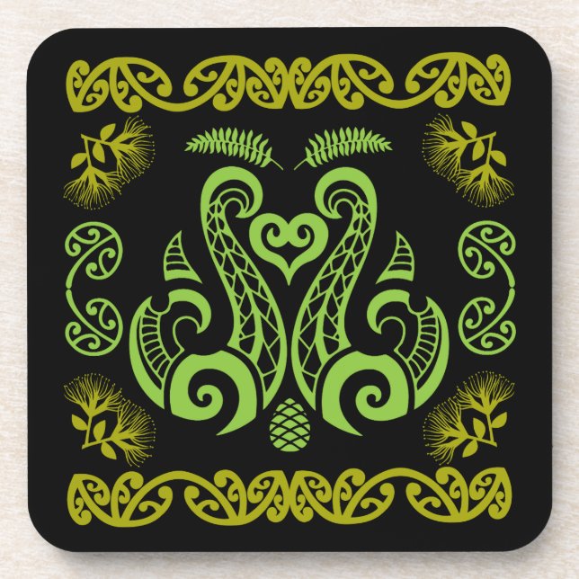 Māori New Zealand Art Getränkeuntersetzer (Vorderseite)