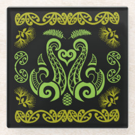 Māori New Zealand Art Glasuntersetzer