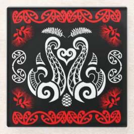 Māori New Zealand Art Glasuntersetzer