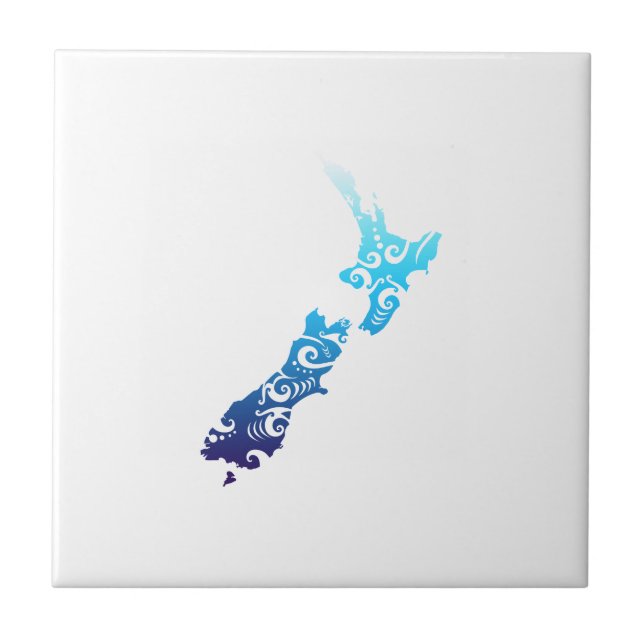 Maori New Zealand Karte Tribal Tattoo Gift Fliese (Vorderseite)