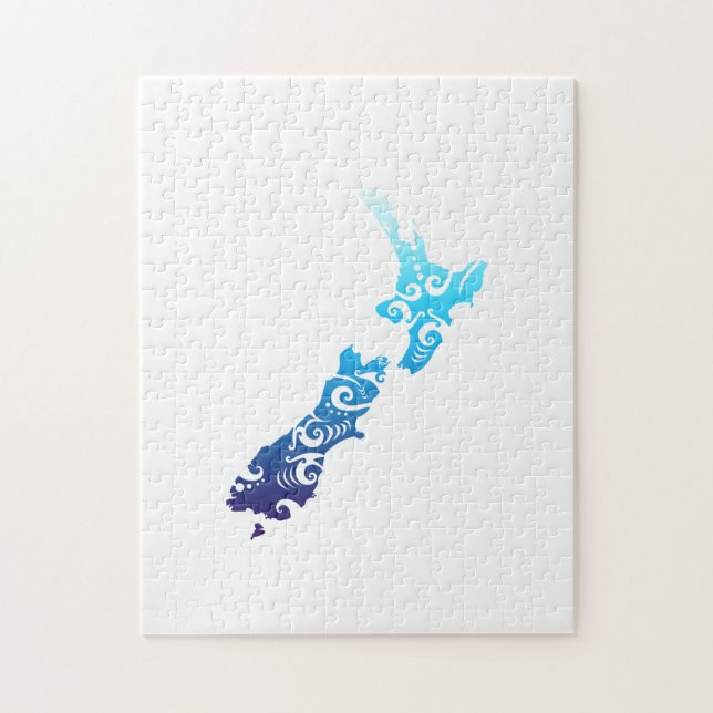 Maori New Zealand Karte Tribal Tattoo Gift Puzzle (Vertikal)