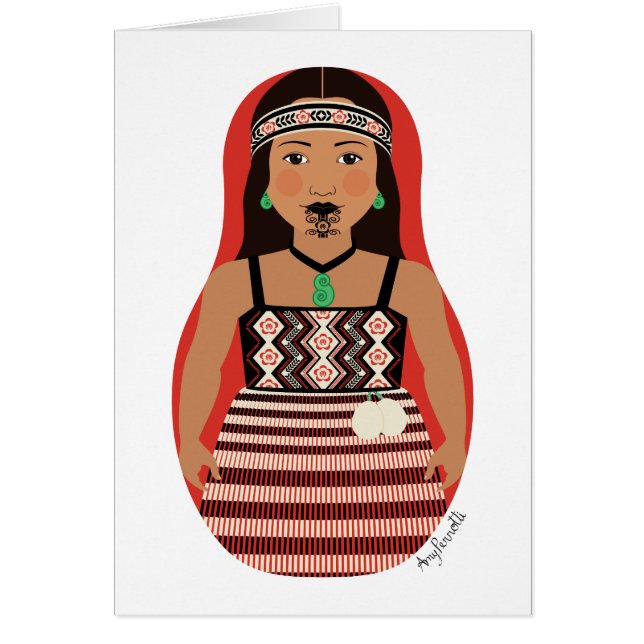 Māori, New Zealander Matryoshka Card (Vorne)