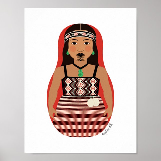 Māori, New Zealander Matryoshka Poster (Vorne)