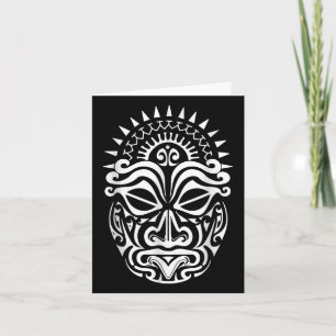 Maori Polynesian Tattoo Haka Dance Face Maskenleit Karte