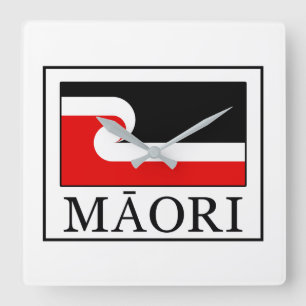 Maori- Quadratische Wanduhr
