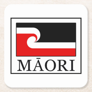 Maori Rechteckiger Pappuntersetzer